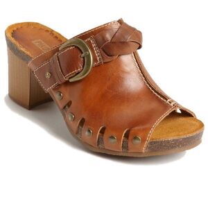 Pikolinos Praga Brandy Women's Sandal Slide Studded Heels Leather EU 39 US 8.5